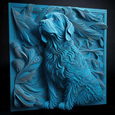 3D model Blue Gascon Griffon dog (STL)